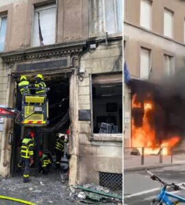 Entrée du lycée Henri-Loritz à Nancy après l’incendie du 8 octobre 2026