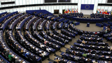 Hémicycle du Parlement européen à Strasbourg, photographié le 20 janvier 2026