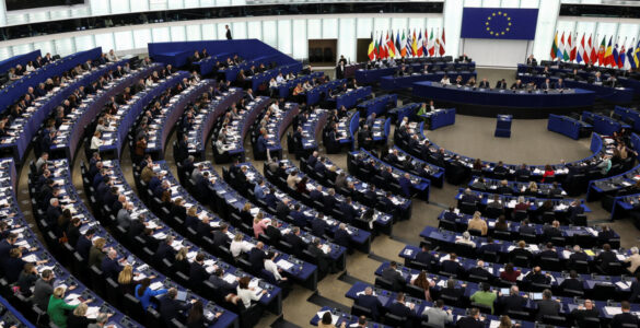 Hémicycle du Parlement européen à Strasbourg, photographié le 20 janvier 2026