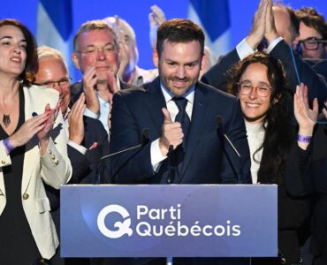 Paul St-Pierre Plamondon, dirigeant du Parti québécois, après les élections québécoises de 2026