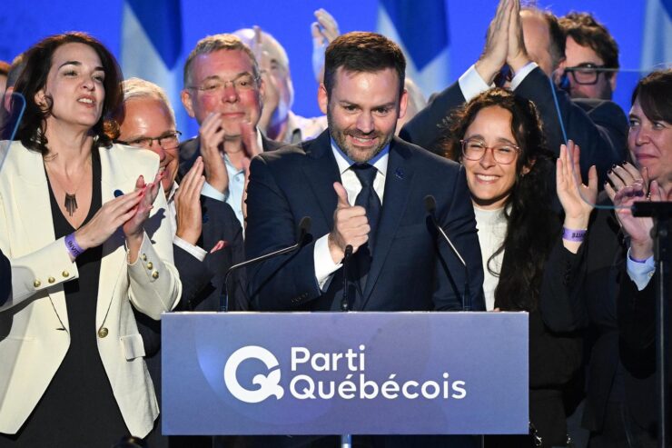 Paul St-Pierre Plamondon, dirigeant du Parti québécois, après les élections québécoises de 2026