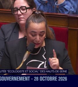 Sabrina Sebaihi intervient à l’Assemblée nationale le 28 octobre 2026.