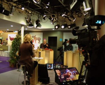 Studio de Public Sénat au Salon de l’agriculture à Paris, le 22 février 2009. Photographie d’archive.