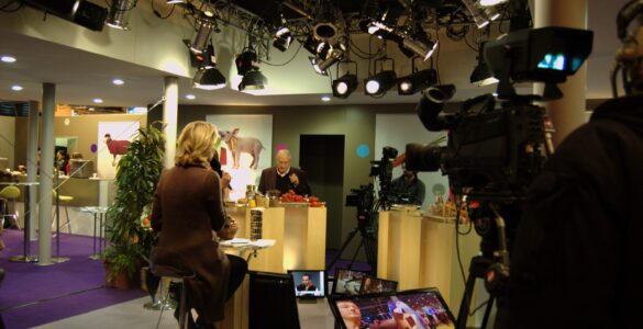 Studio de Public Sénat au Salon de l’agriculture à Paris, le 22 février 2009. Photographie d’archive.