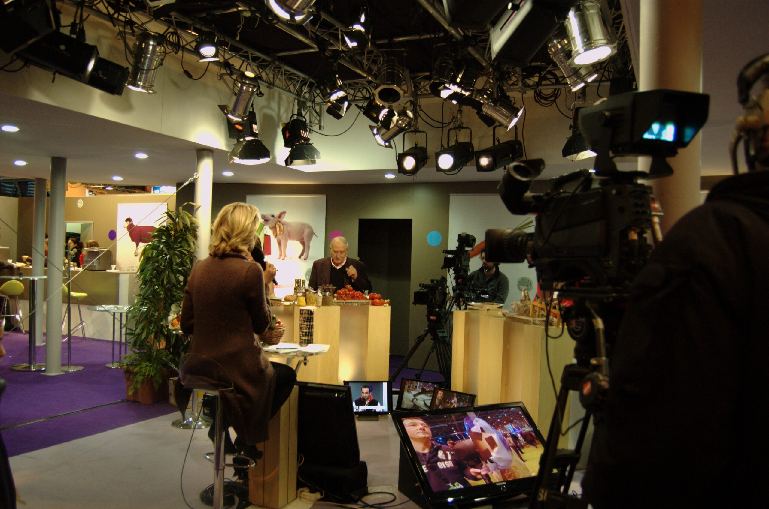 Studio de Public Sénat au Salon de l’agriculture à Paris, le 22 février 2009. Photographie d’archive.