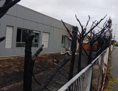 Haie en feu au collège Léonard-de-Vinci de Tournefeuille