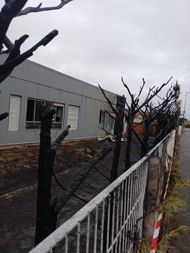 Haie en feu au collège Léonard-de-Vinci de Tournefeuille