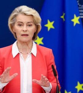 Ursula von der Leyen lors d’une conférence de presse