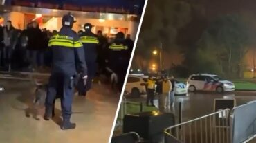 Intervention de la police et de maîtres-chiens lors des Fright Nights à Walibi Holland, le 24 octobre 2026