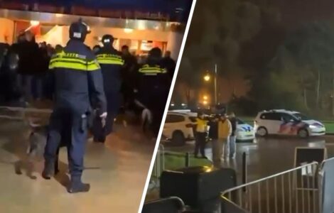 Intervention de la police et de maîtres-chiens lors des Fright Nights à Walibi Holland, le 24 octobre 2026