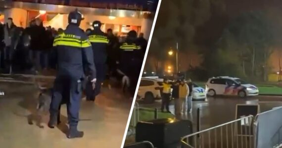 Intervention de la police et de maîtres-chiens lors des Fright Nights à Walibi Holland, le 24 octobre 2026