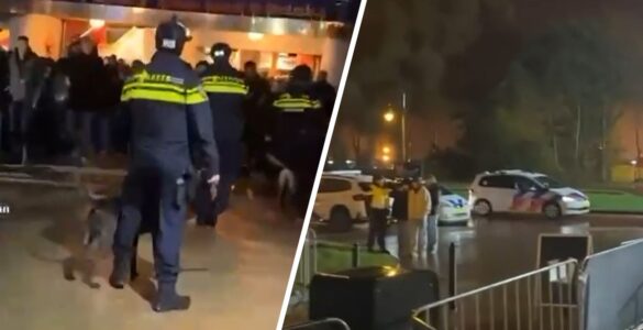 Intervention de la police et de maîtres-chiens lors des Fright Nights à Walibi Holland, le 24 octobre 2026