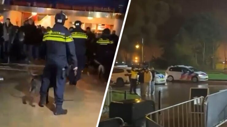 Intervention de la police et de maîtres-chiens lors des Fright Nights à Walibi Holland, le 24 octobre 2026