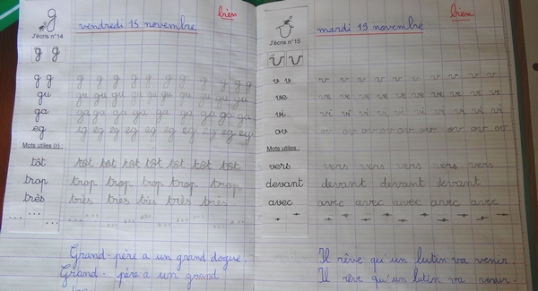 cahier écriture cursive