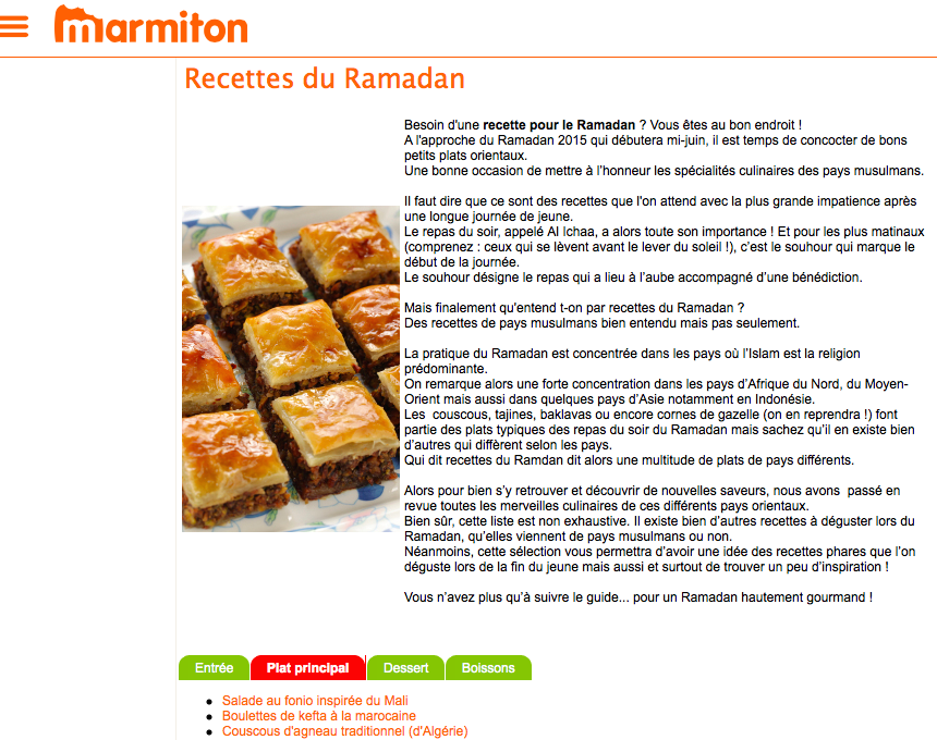 Recettes Pour Le Ramadan Le Site Marmiton Submerge De Messages